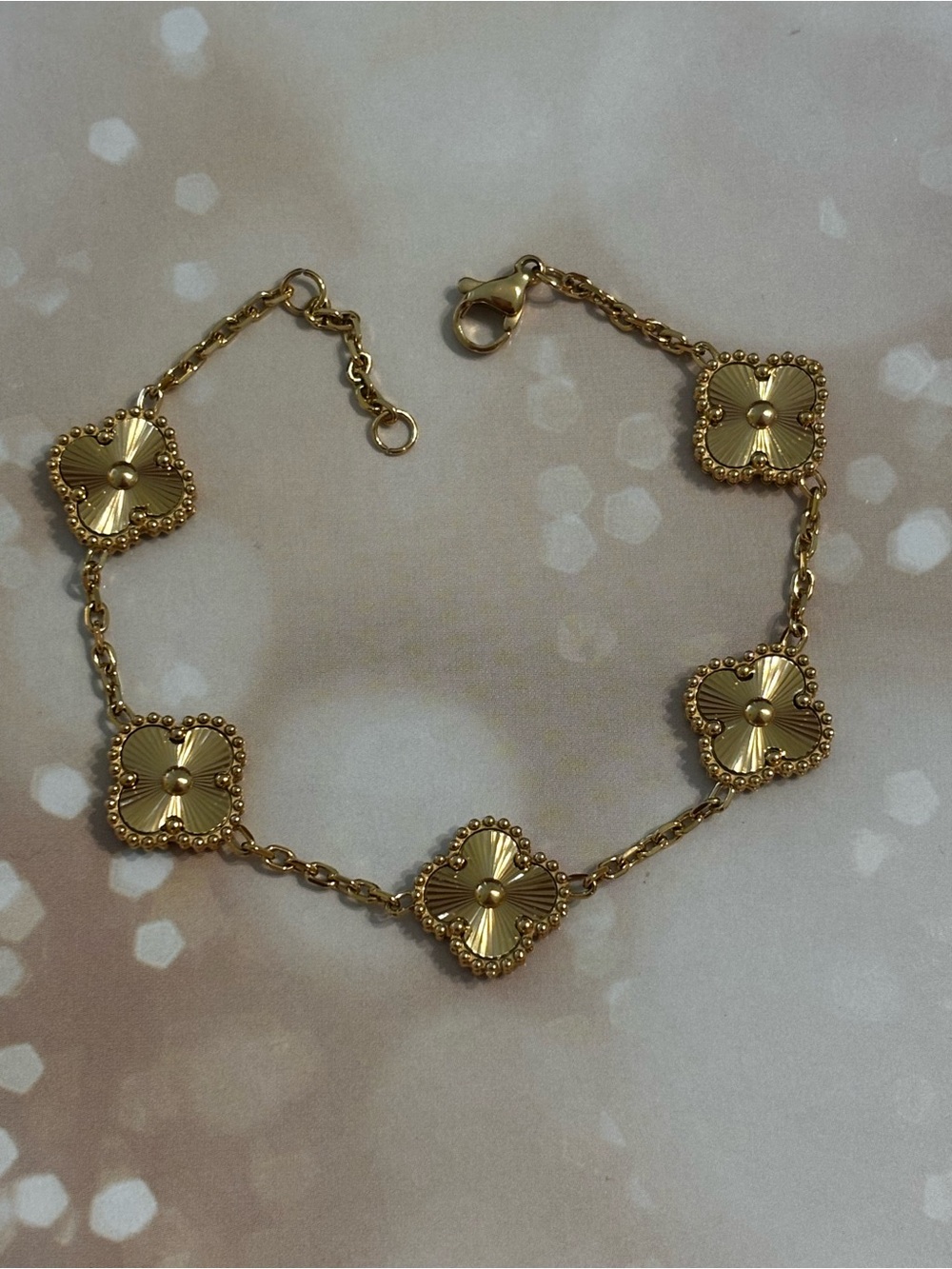Fashion Jewelry Gold Floral-Cluster Link Bracelet - Women Jewelry
